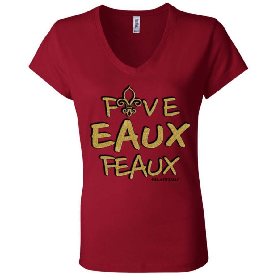 FiveEauxFeaux Gold-&-Black Women’s V-Neck