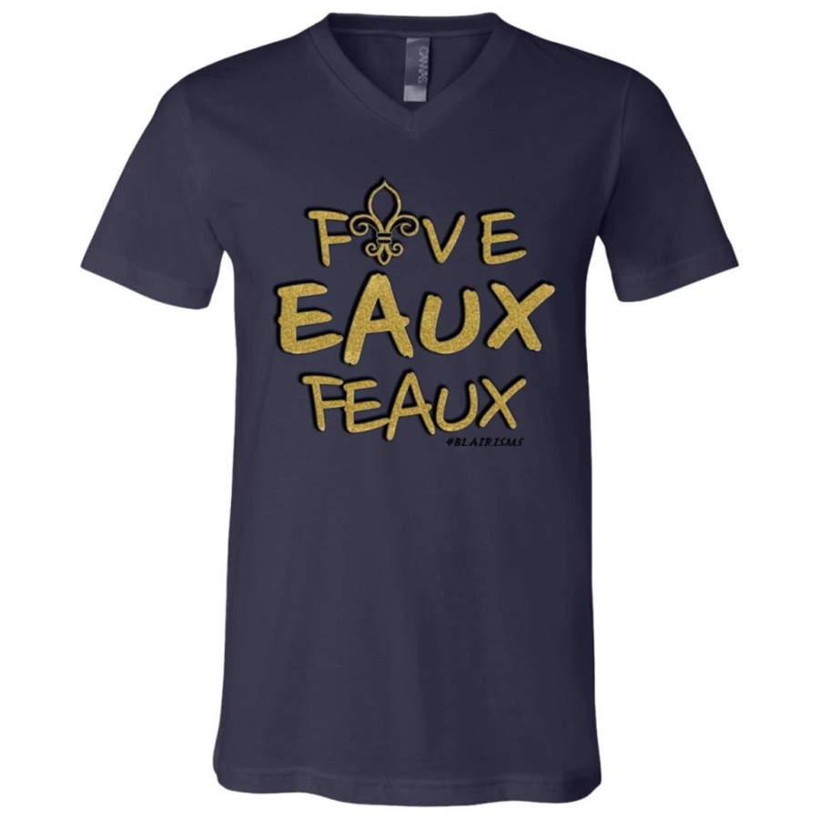 FiveEauxFeaux Gold-&-Black Bot’s V-Neck