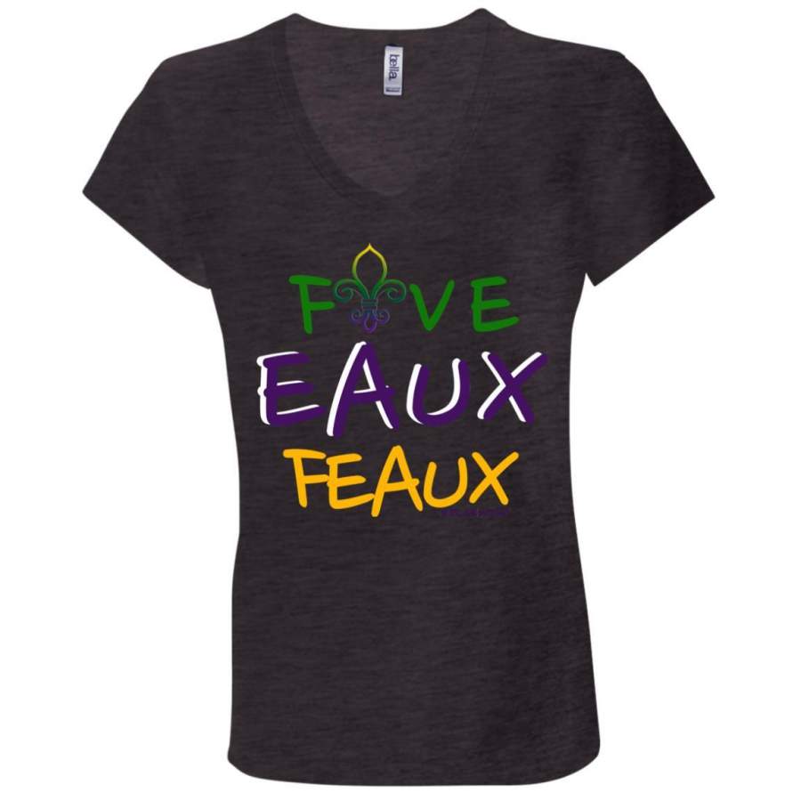 FiveEauxFeaux Mardi Gras Women’s V-Neck