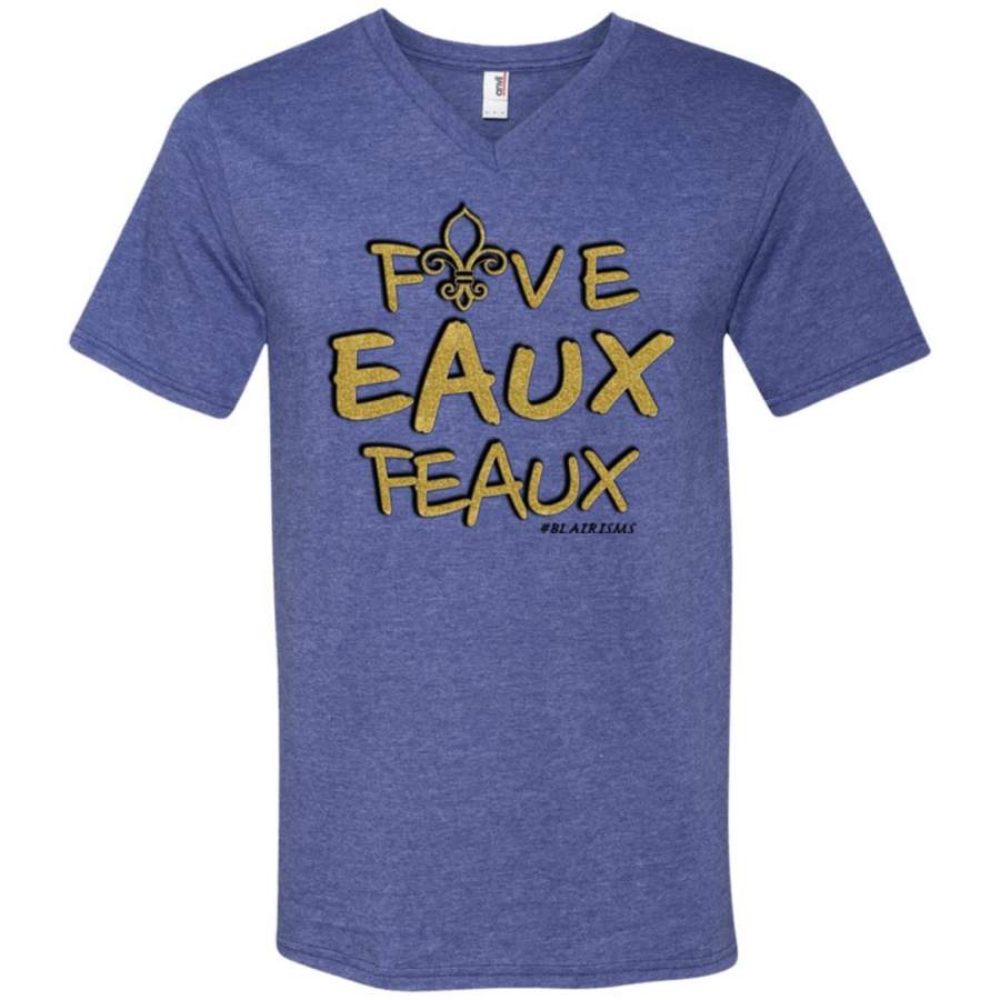 FiveEauxFeaux Gold-&-Black Men’s V-Neck