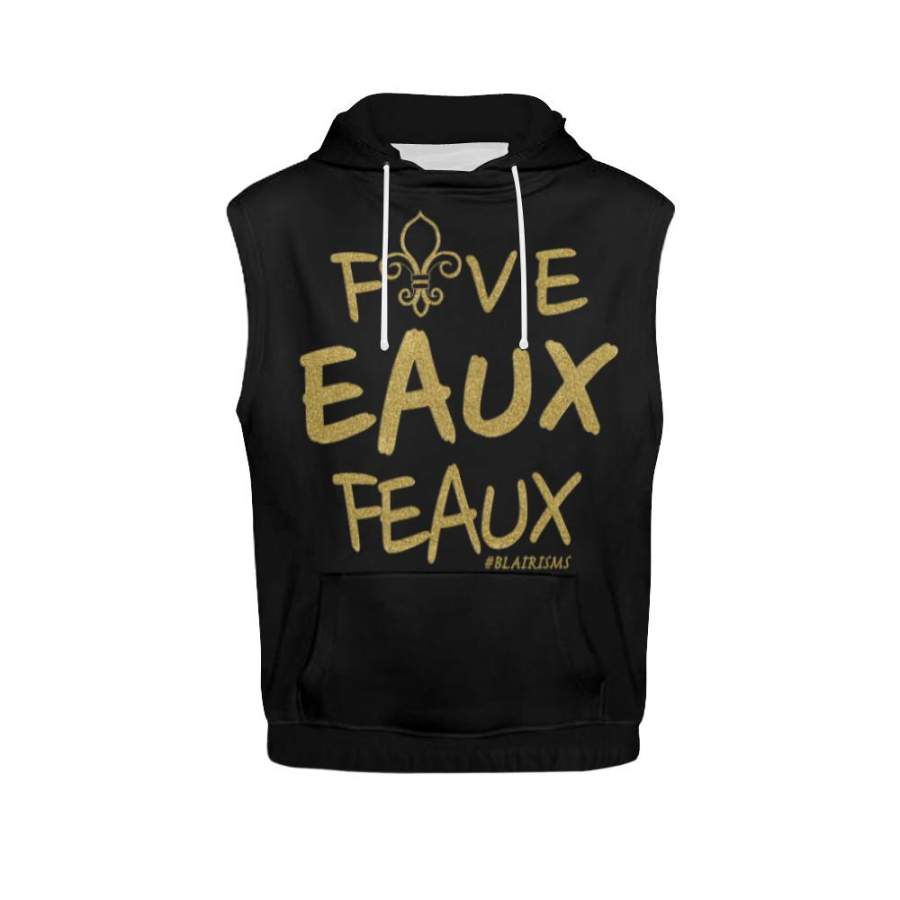 FIVE EAUX FEAUX GOLD SLEEVELESS HOODIE