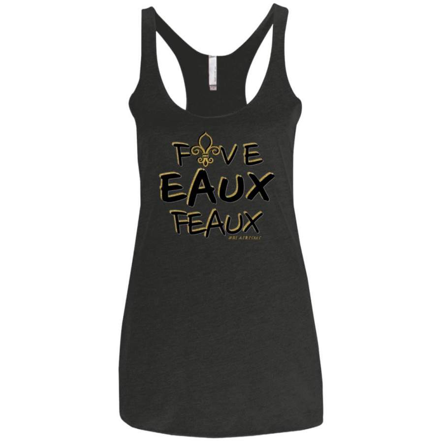 FiveEauxFeaux Black-&-Gold Racerback Tank