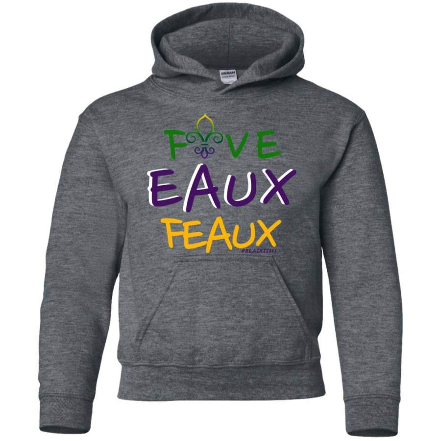 FiveEauxFeaux Mardi Gras Youth Pullover Hoodie