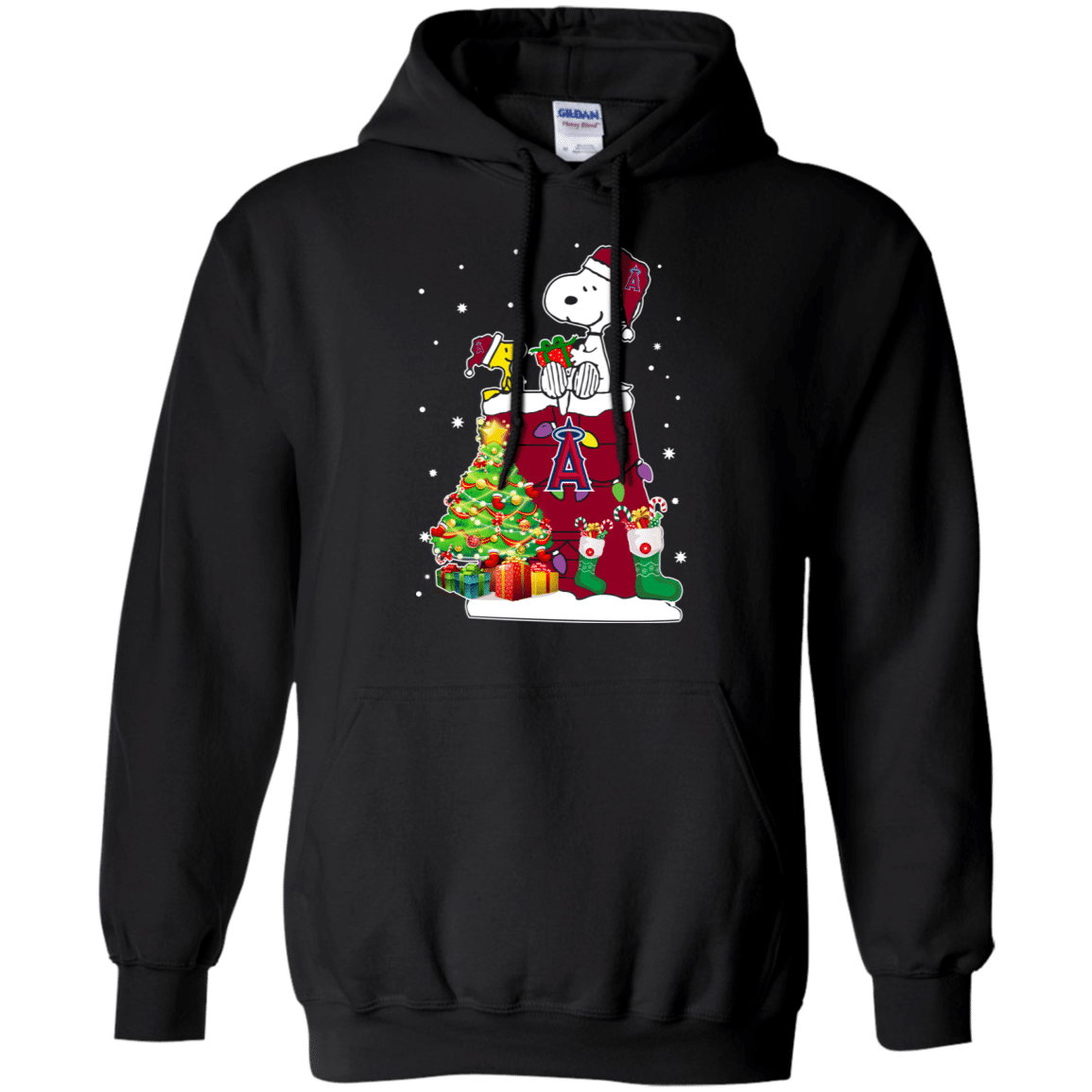 Check Out This Awesome Los Angeles Angels Snoopy & Woodstock Christmas Shirt Hoodie