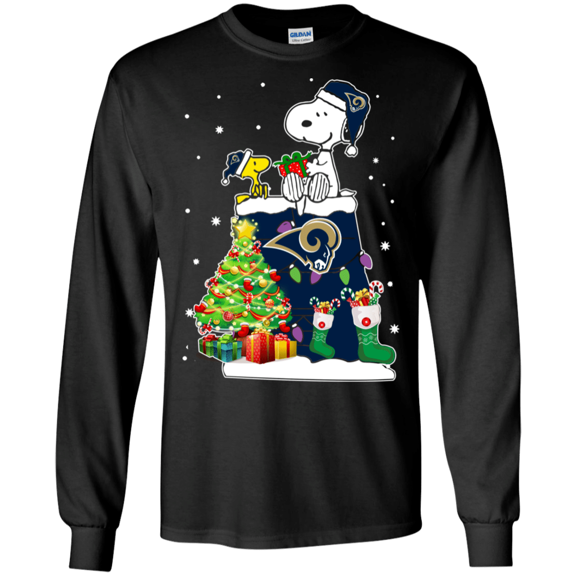 Check Out This Awesome Los Angeles Rams Snoopy & Woodstock Christmas Shirt Ultra Cotton Shirt