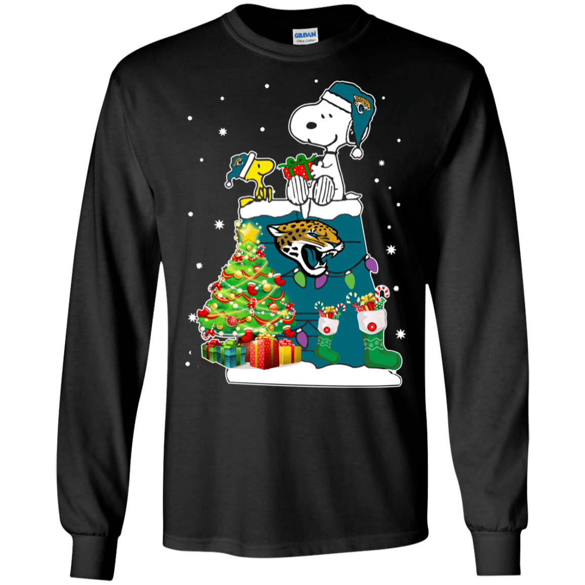 Check Out This Awesome Jacksonville Jaguars Snoopy & Woodstock Christmas Shirt Ultra Cotton Shirt