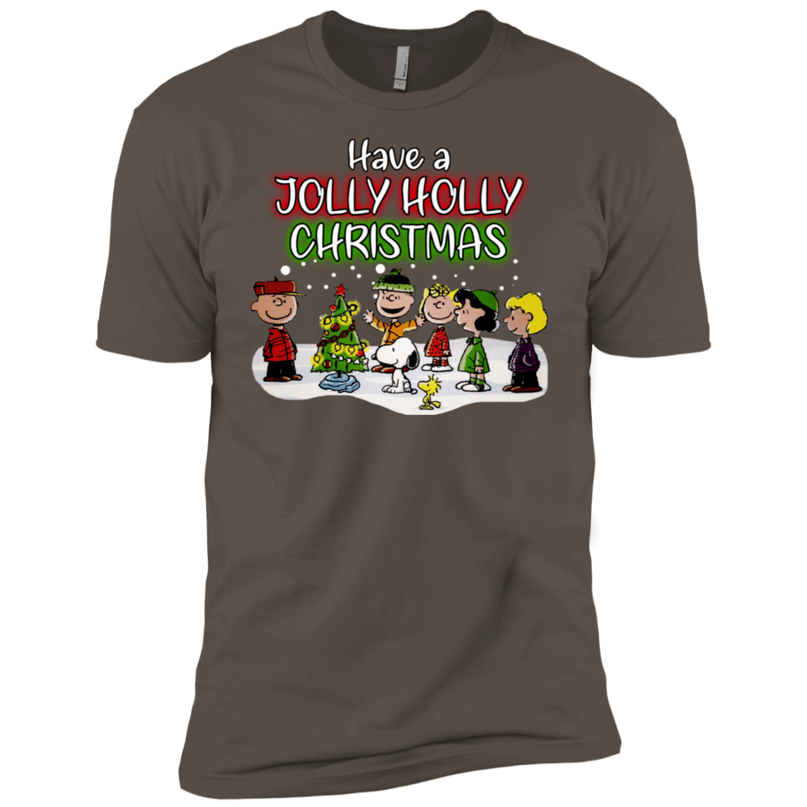 Check Out This Awesome Have A Jolly Holly Christmas The Peanuts Movie Snoopy Charlie Brown Woodstock Men’S T-Shirt