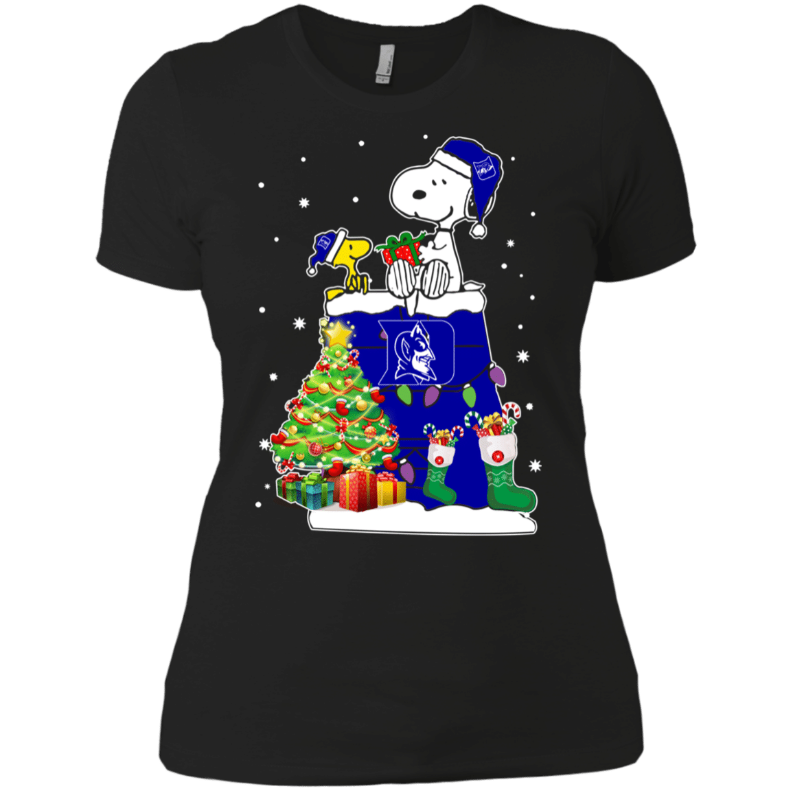 Check Out This Awesome Duke Blue Devils Snoopy & Woodstock Christmas Shirt Ladies’ Boyfriend Shirt