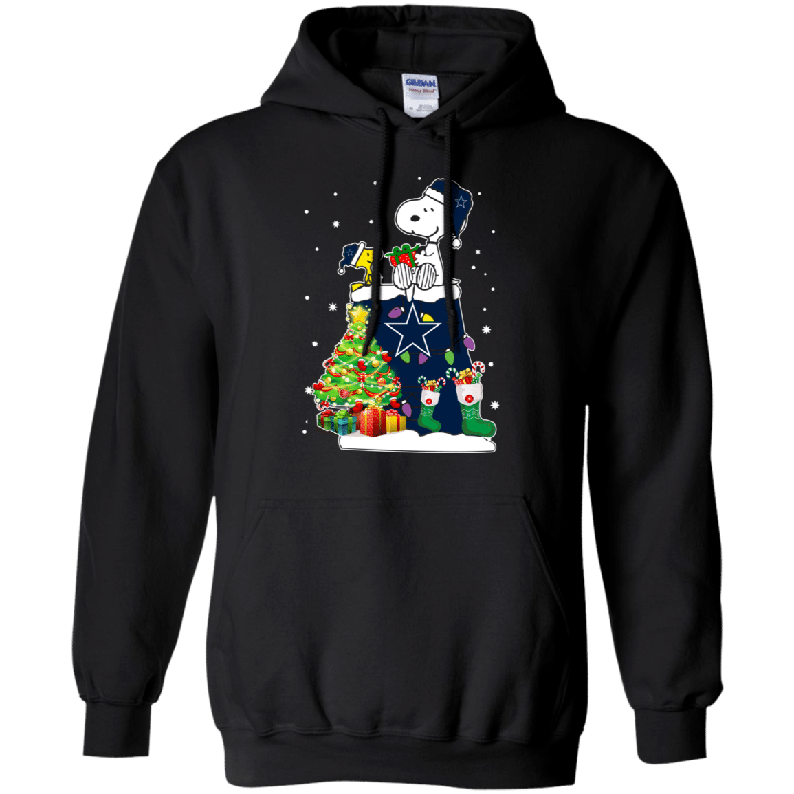 Check Out This Awesome Dallas Cowboys Snoopy & Woodstock Christmas Shirt G185 Gildan Pullover Hoodie 8 Oz.