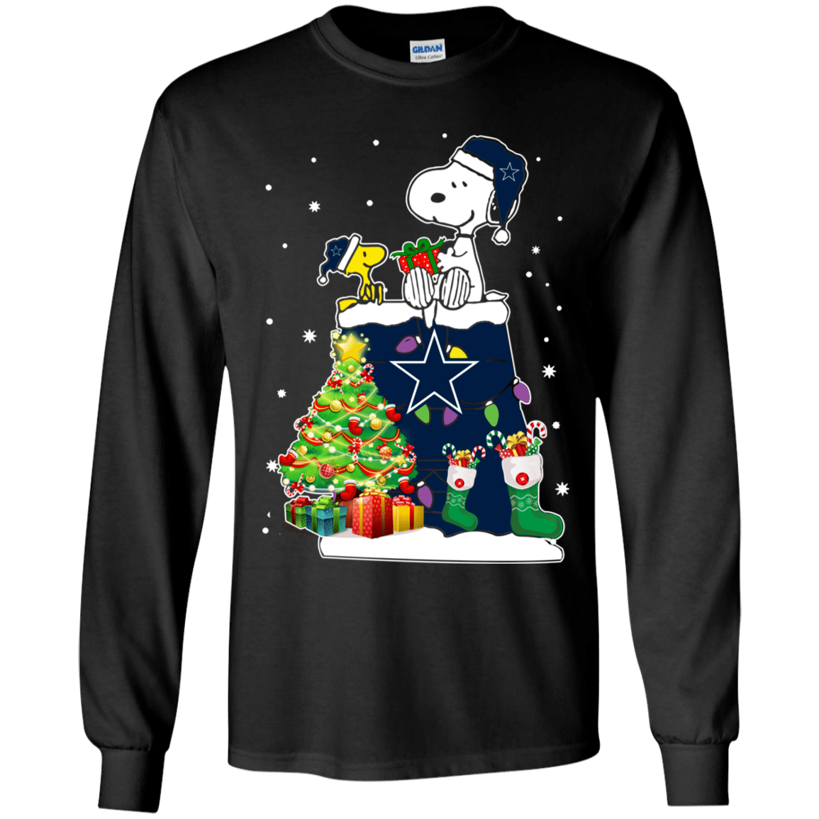 Check Out This Awesome Dallas Cowboys Snoopy & Woodstock Christmas Shirt Youth Ls Shirt