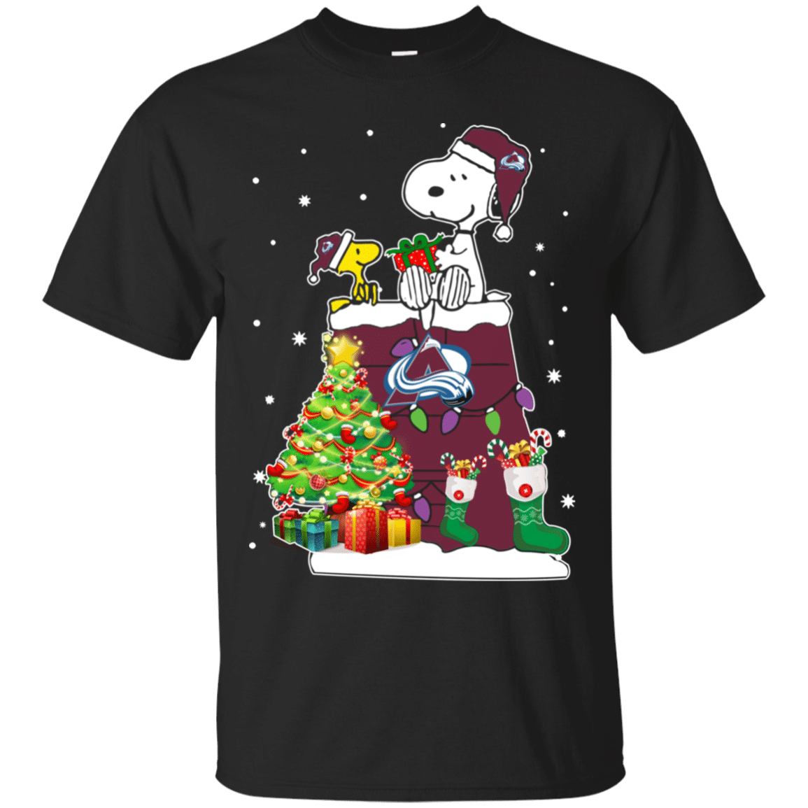 Check Out This Awesome Colorado Avalanche Snoopy & Woodstock Christmas Shirt Cotton Shirt