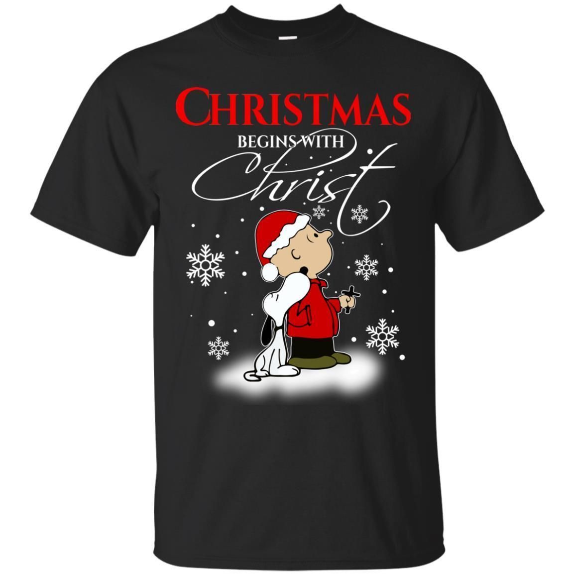 Check Out This Awesome Christmas Begins With Christ Snoopy Shirt