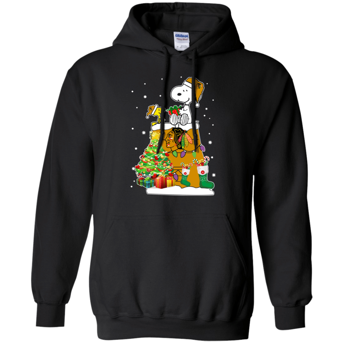 Check Out This Awesome Chicago Blackhawks Snoopy & Woodstock Christmas Shirt Hoodie