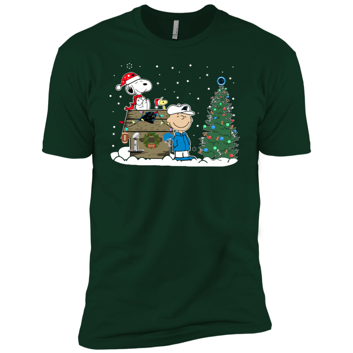 Check Out This Awesome Carolina Panthers Snoopy The Peanuts Ugly Christmas Sweater Super Bowl Men’S T-Shirt