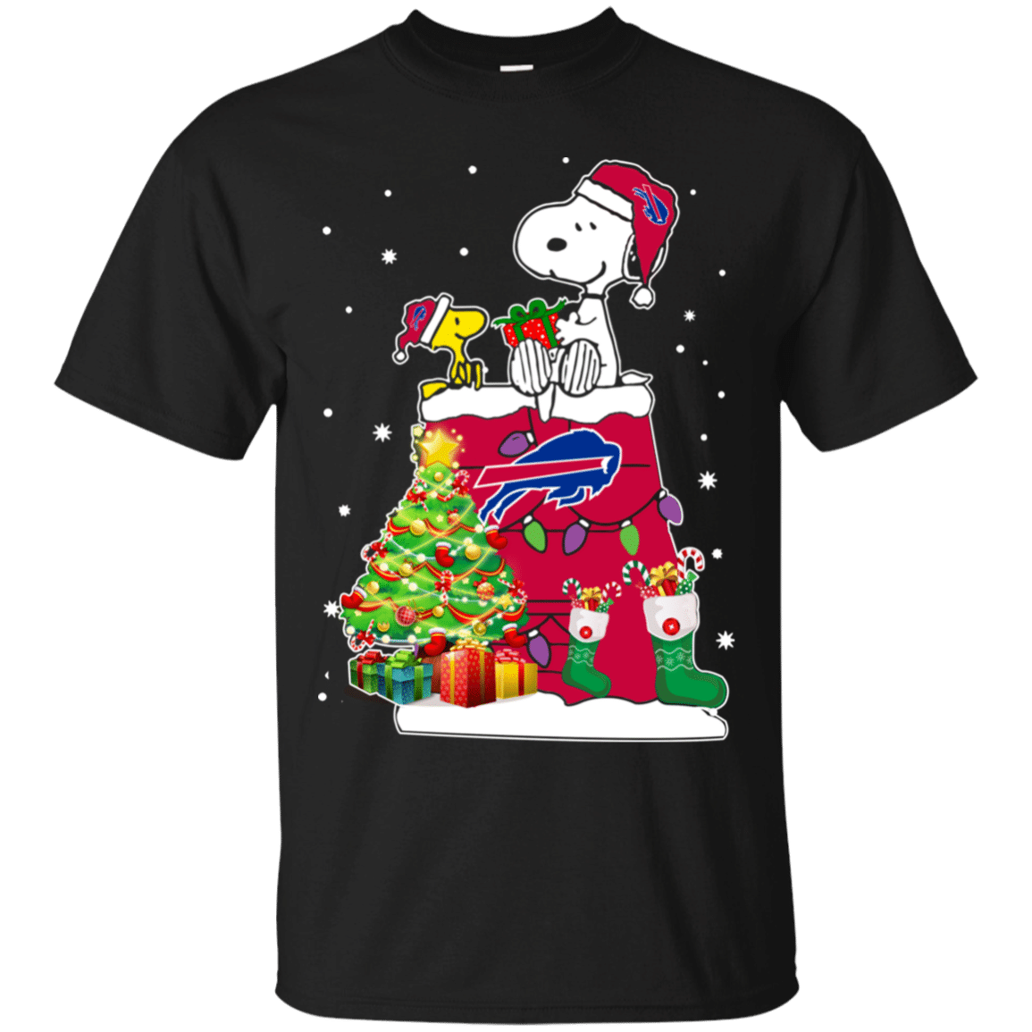 Check Out This Awesome Buffalo Bills Snoopy & Woodstock Christmas Shirt G200 Gildan Ultra Cotton T-Shirt