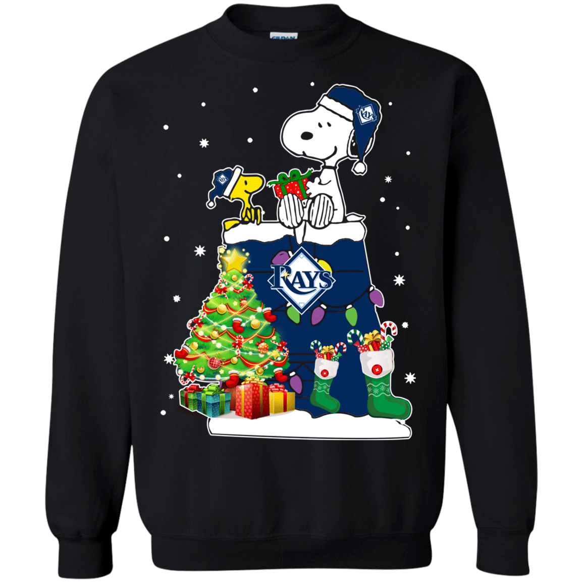 Buy Tampa Bay Rays Snoopy & Woodstock Christmas Shirt Sweatshirt