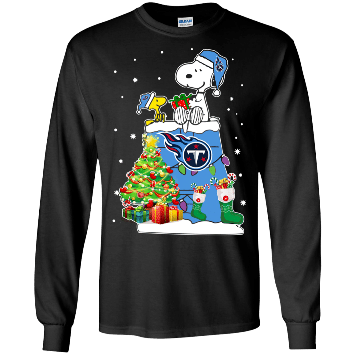 Buy Tennessee Titans Snoopy & Woodstock Christmas Shirt Ultra Cotton Shirt