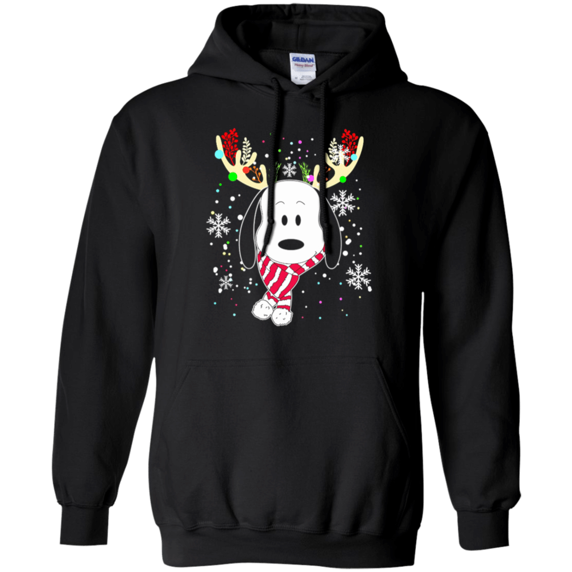 Buy Snoopy Christmas Reindeer G185 Gildan Pullover Hoodie 8 Oz.