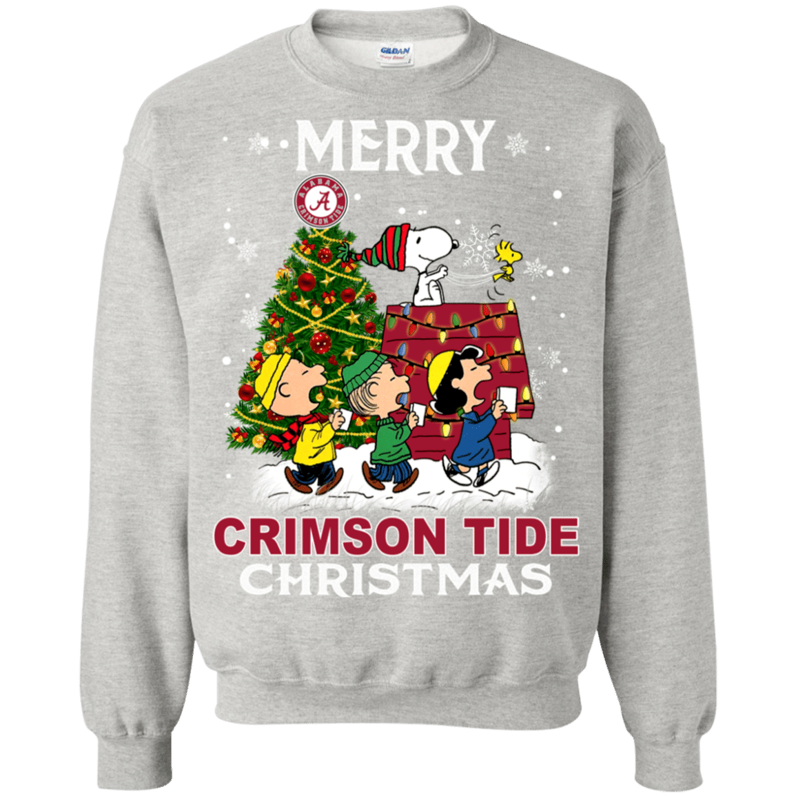 Buy Snoopy And Friends Merry Christmas Alabama Crimson Tide Sweatshirt