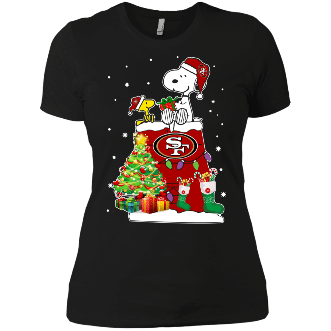 Buy San Francisco 49Ers Snoopy & Woodstock Christmas Shirt Ladies’ Boyfriend Shirt