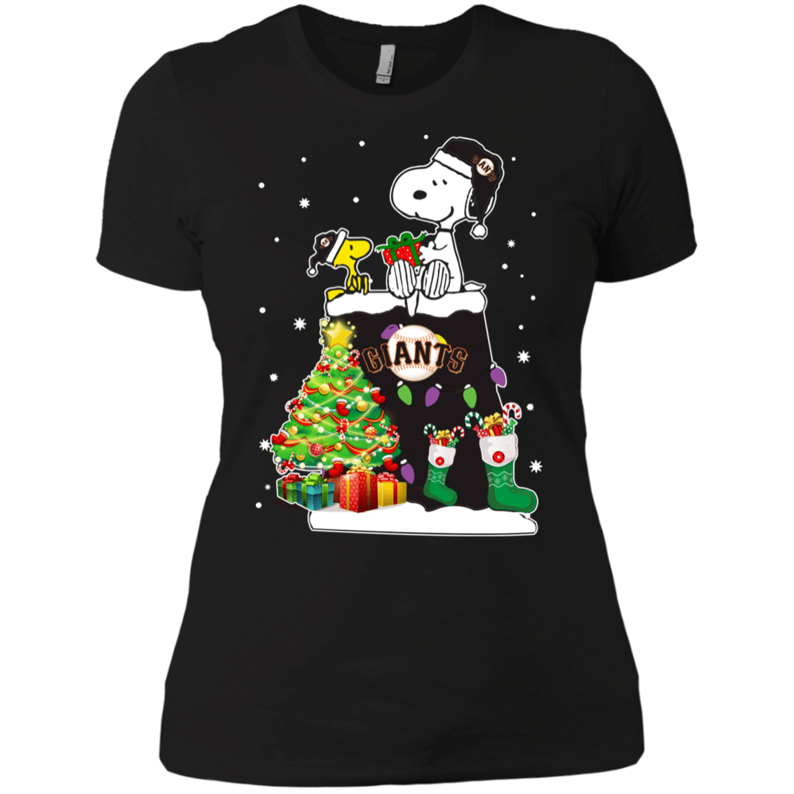 Buy San Francisco Giants Snoopy & Woodstock Christmas Shirt Ladies’ Boyfriend Shirt