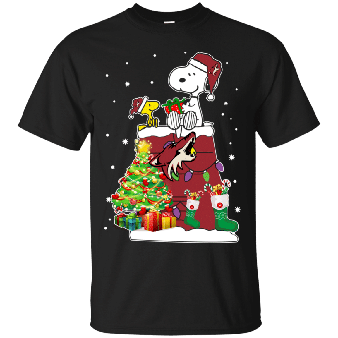 Buy Phoenix Coyotes Snoopy & Woodstock Christmas Shirt Cotton Shirt