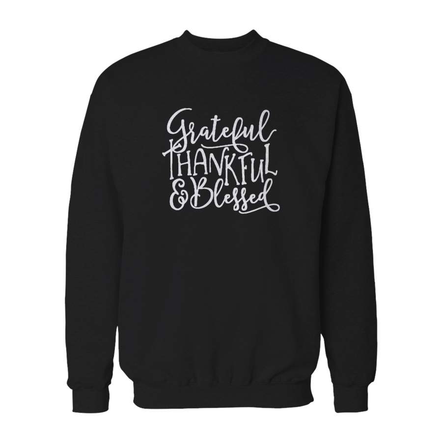 Grateful Thankful Blessed Fall Womans Graphic Sweatshirt