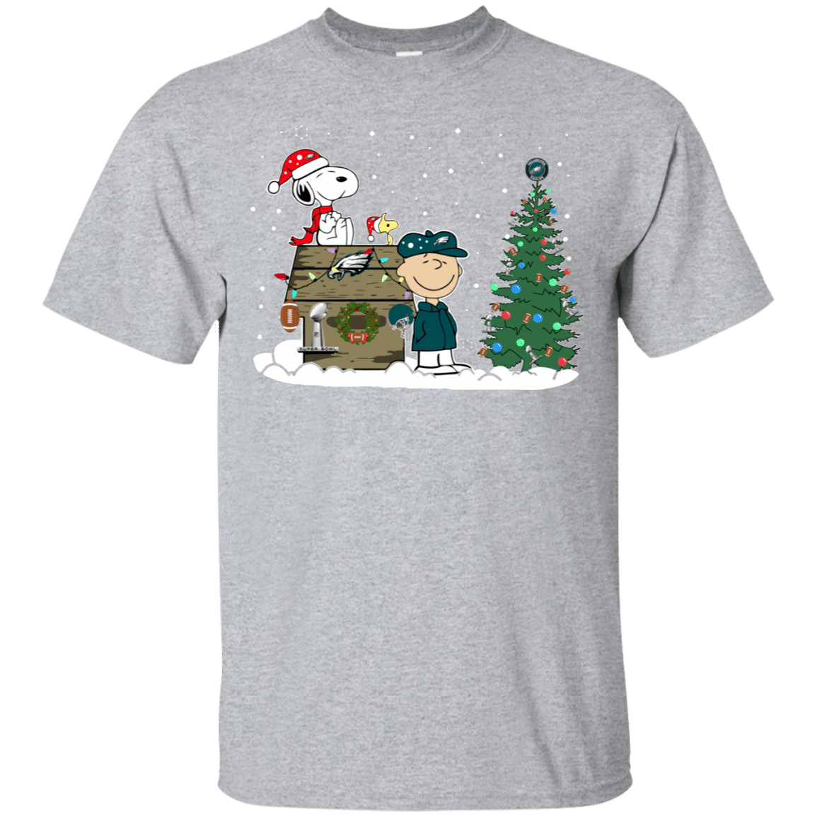 Buy Philadelphia Eagles Snoopy The Peanuts Ugly Christmas Sweater Super Bowl Ultra Cotton T-Shirt