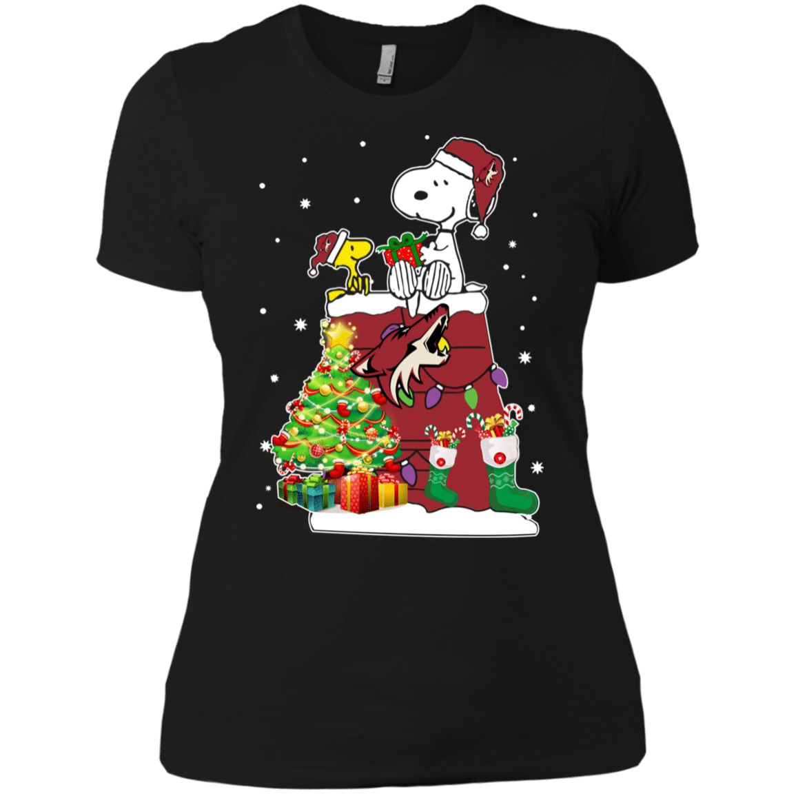 Buy Phoenix Coyotes Snoopy & Woodstock Christmas Shirt Ladies’ Boyfriend Shirt