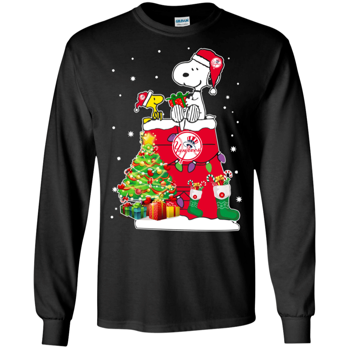 Buy New York Yankees Snoopy & Woodstock Christmas Shirt Ultra Cotton Shirt