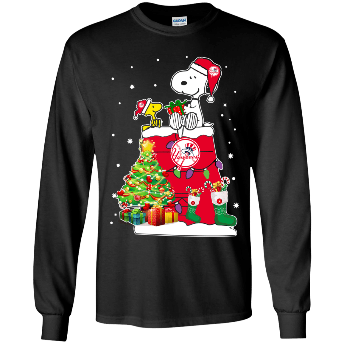 Buy New York Yankees Snoopy & Woodstock Christmas Shirt Youth Ls Shirt