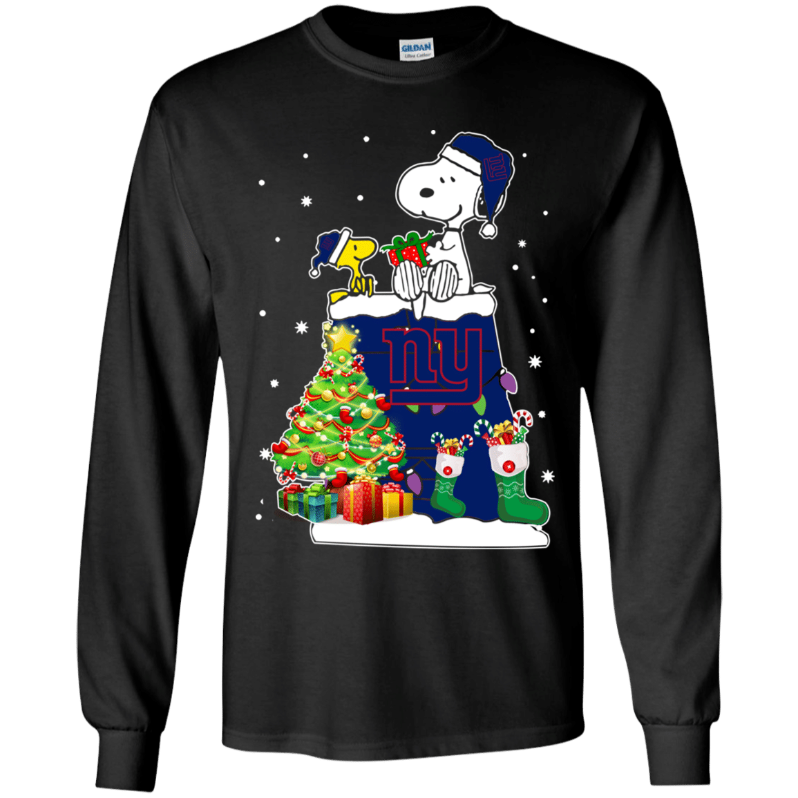 Buy New York Giants Snoopy & Woodstock Christmas Shirt Youth Ls Shirt