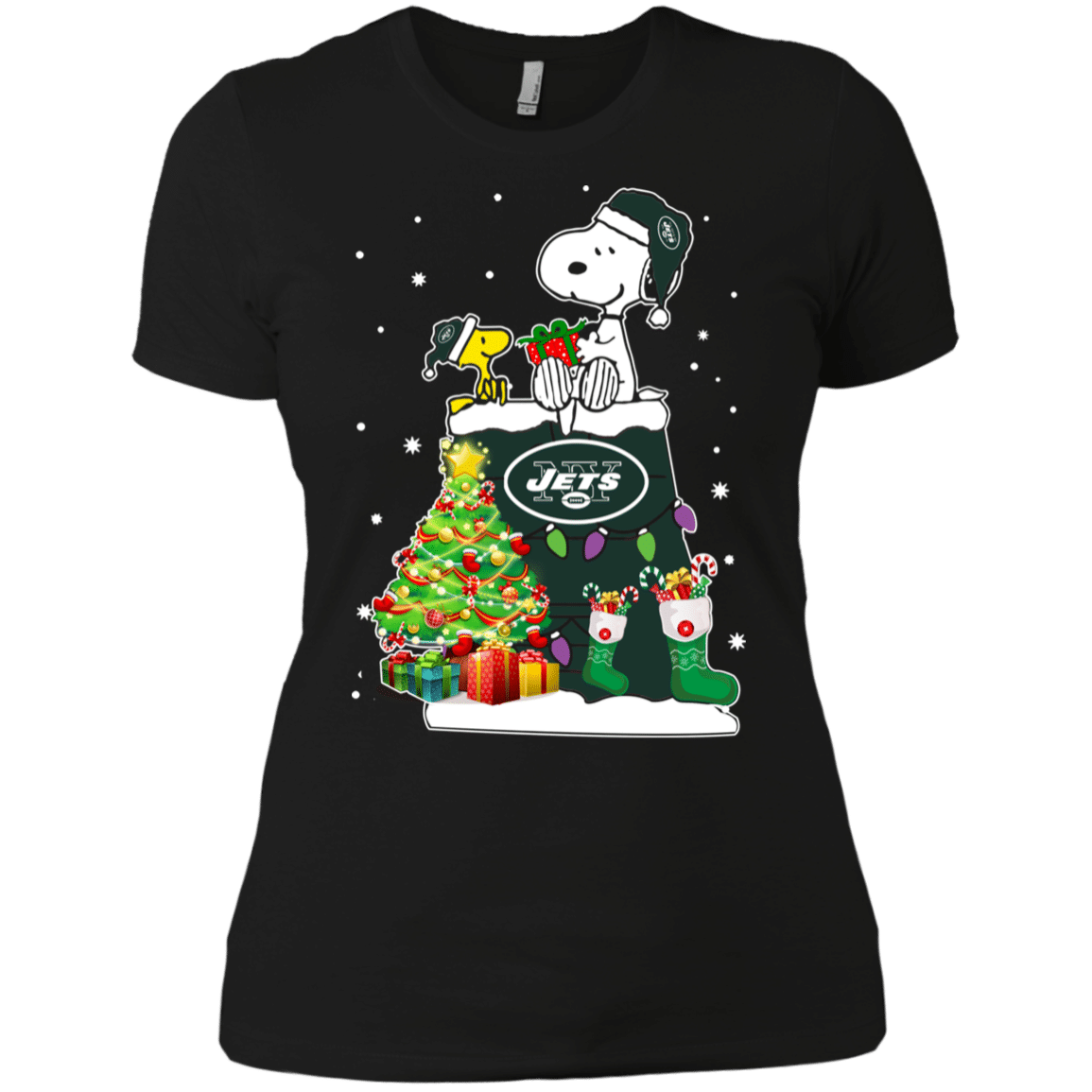 Buy New York Jets Snoopy & Woodstock Christmas Shirt Ladies’ Boyfriend Shirt