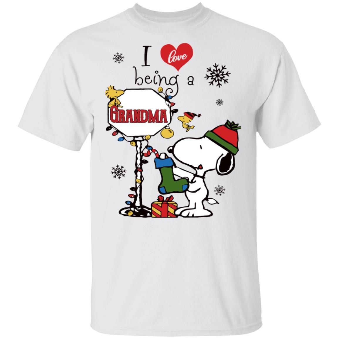 Christmas Snoopy I Love Being A Grandma Shirt