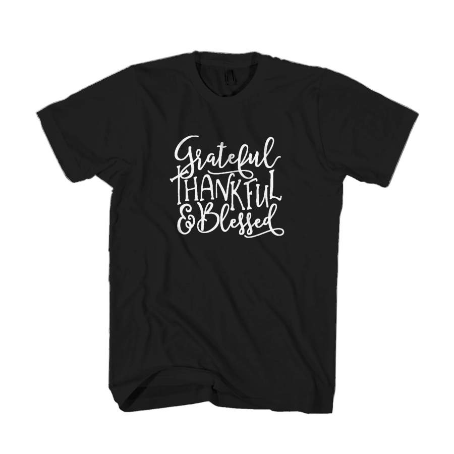 Grateful Thankful Blessed Fall Womans Graphic Man’s T-Shirt