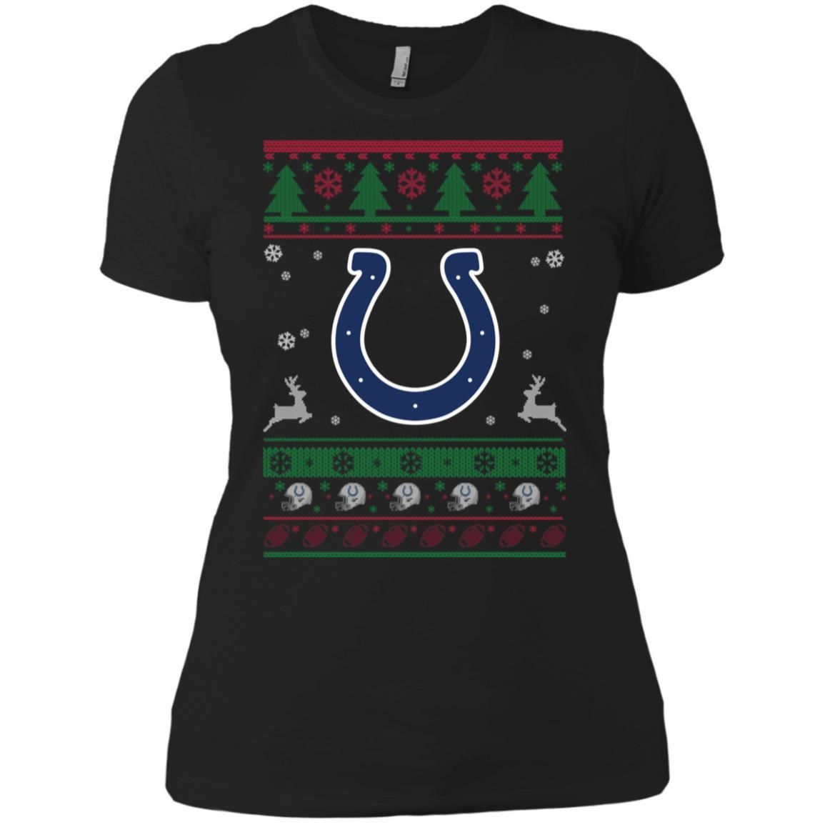 Indianapolis Colts Logo Football Teams Ugly Christmas Sweater Women T-Shirt