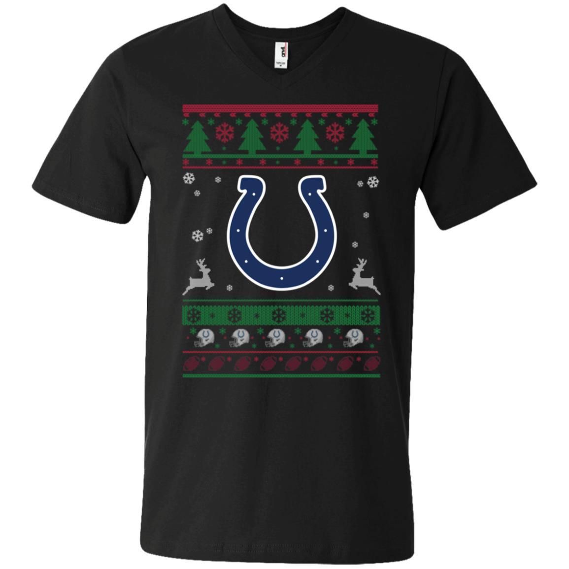 Indianapolis Colts Logo Football Teams Ugly Christmas Sweater Men V-Neck T-Shirt