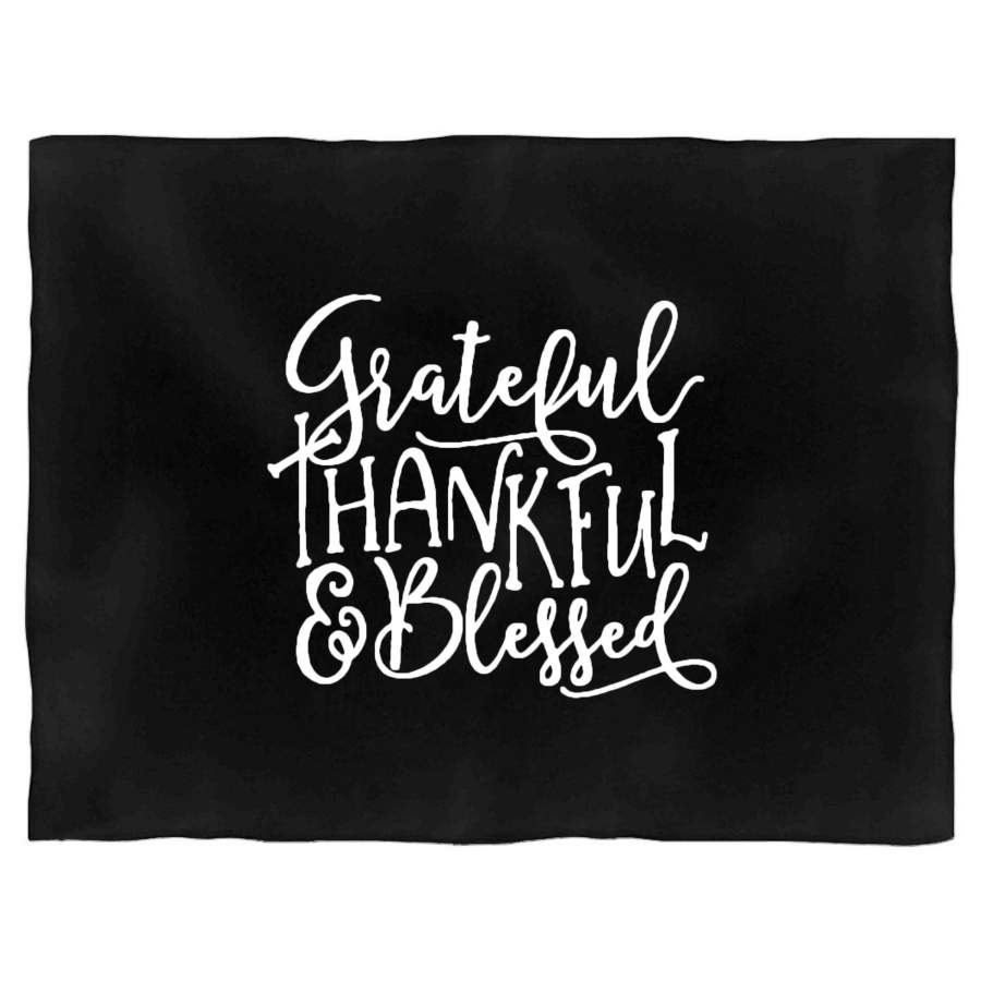 Grateful Thankful Blessed Fall Womans Graphic Blanket