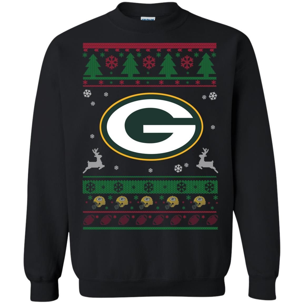 Green Bay Packers Logo Football Teams Ugly Christmas Sweater Unisex Crewneck Pullover Sweatshirt