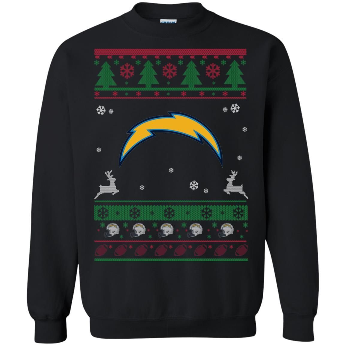 Los Angeles Chargers Logo Football Teams Ugly Christmas Sweater Unisex Crewneck Pullover Sweatshirt