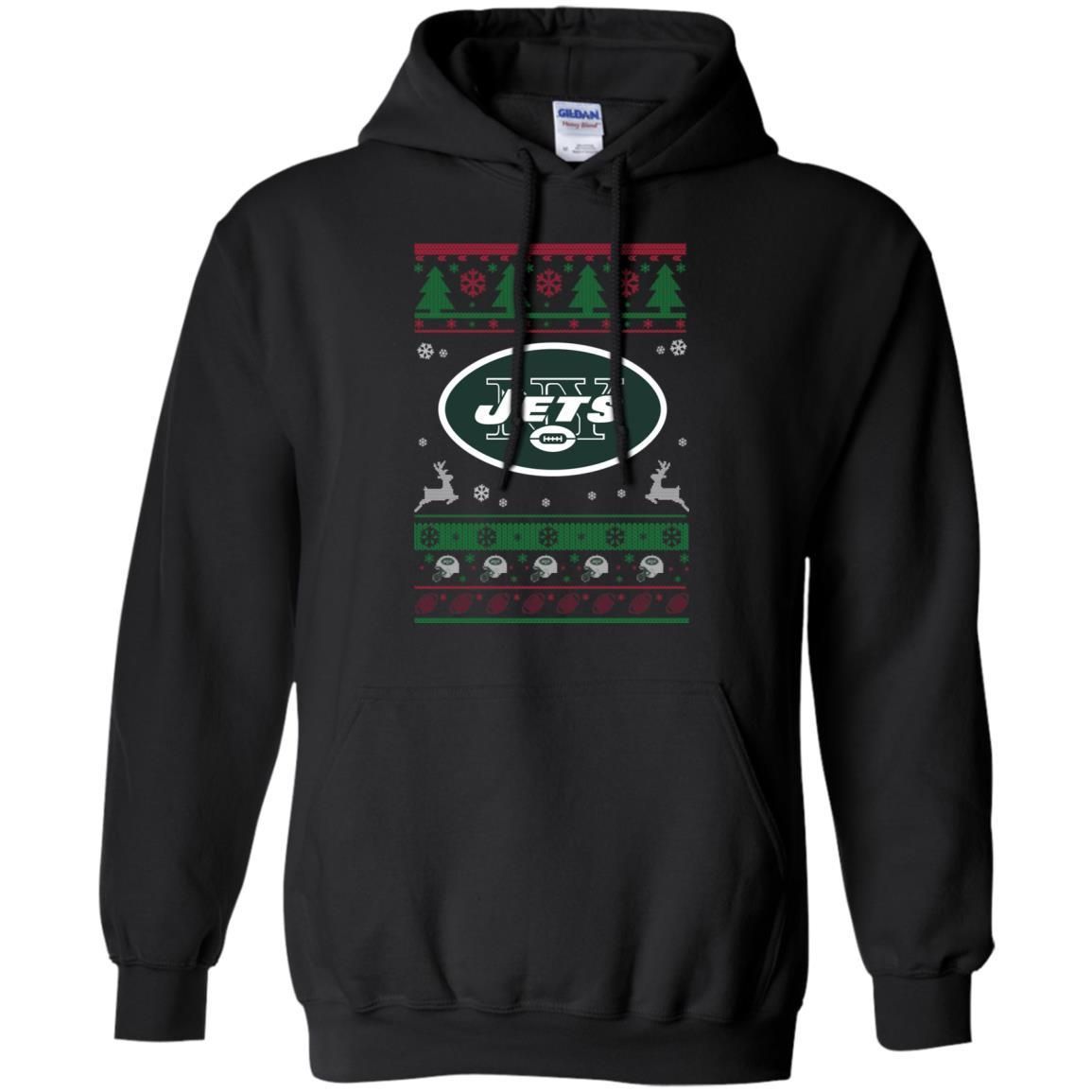 New York Jets Logo Football Teams Ugly Christmas Sweater Men Pullover Hoodie