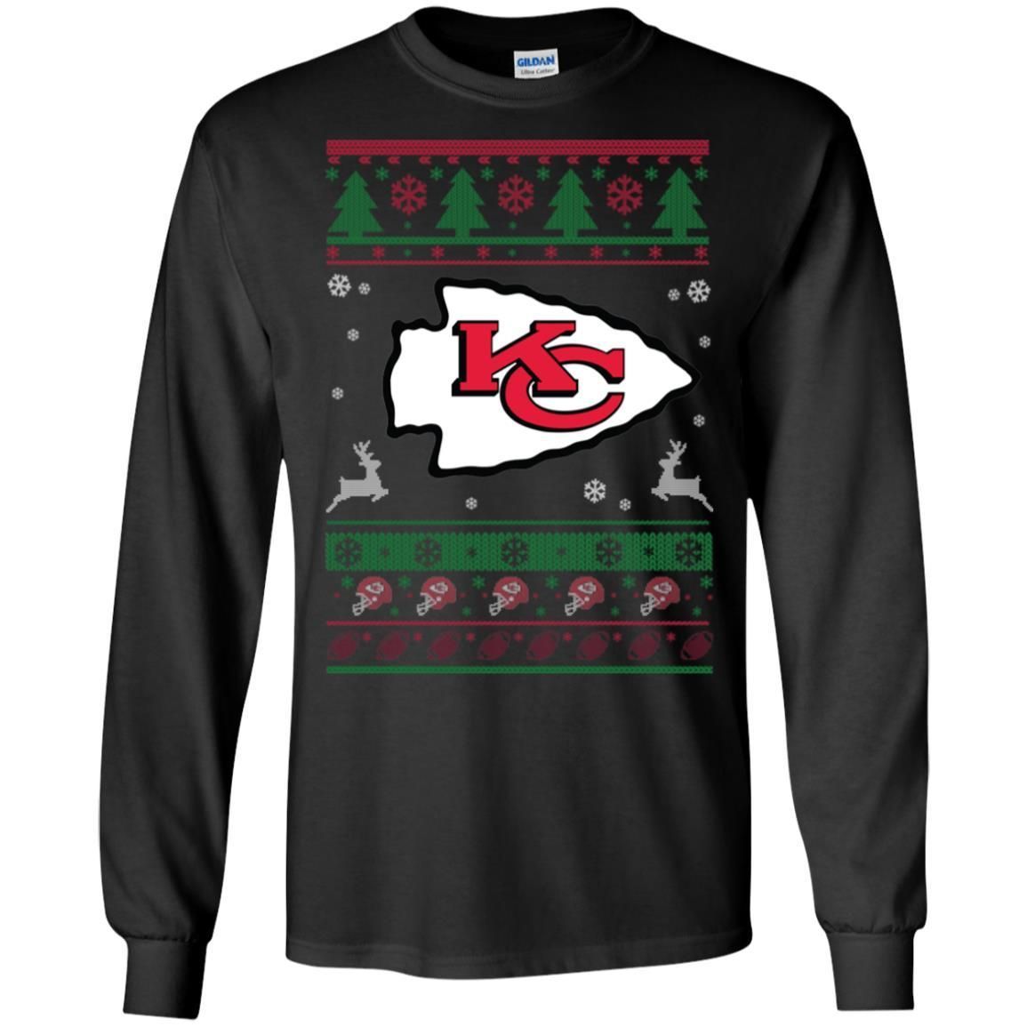 Kansas City Chiefs Logo Football Teams Ugly Christmas Sweater Men Long Sleeve Shirt