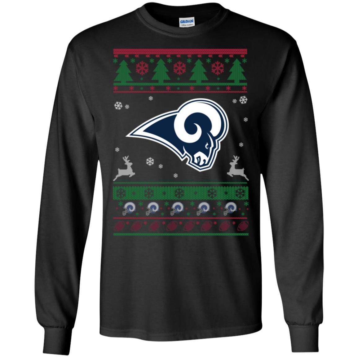 Los Angeles Rams Logo Football Teams Ugly Christmas Sweater Men Long Sleeve Shirt