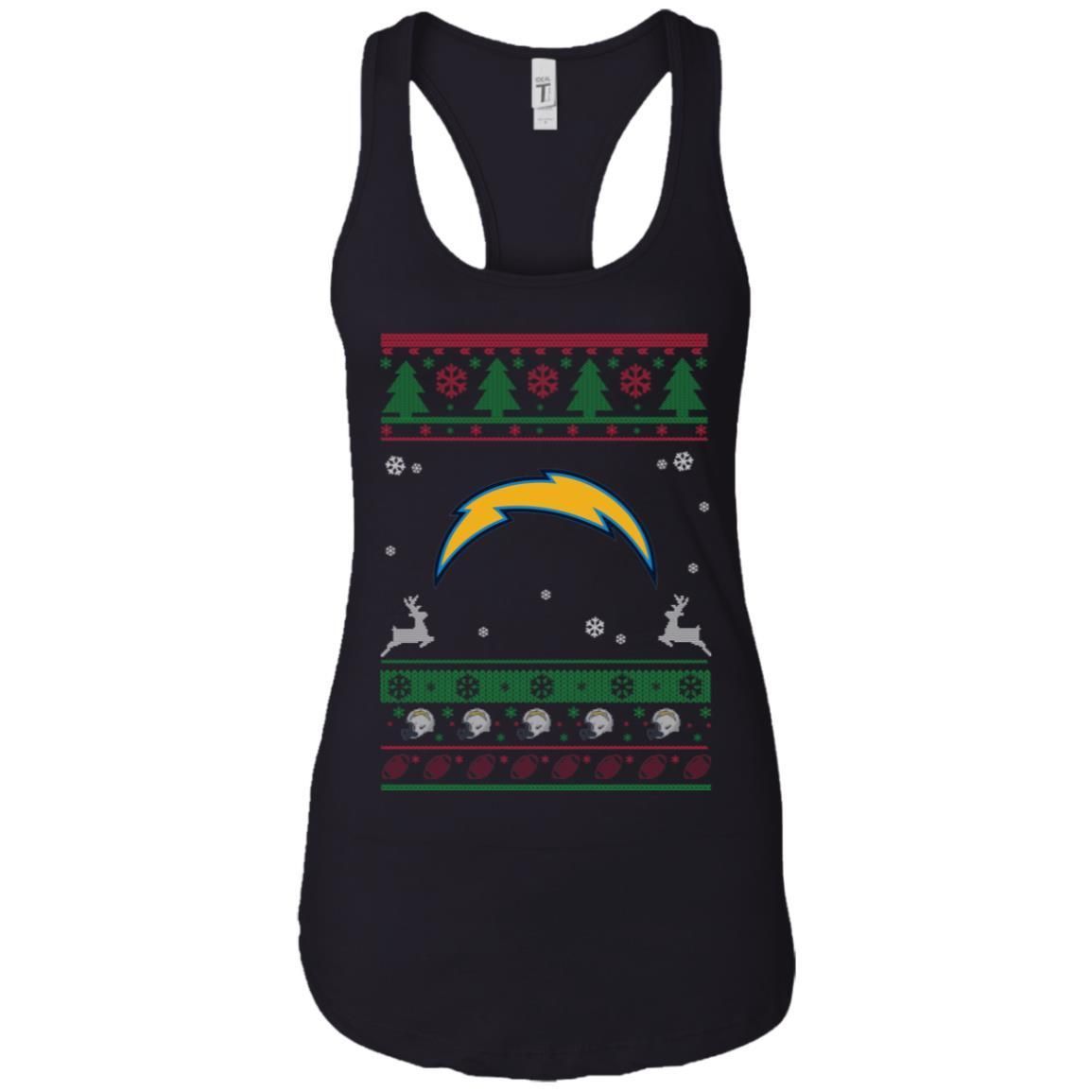 Los Angeles Chargers Logo Football Teams Ugly Christmas Sweater Women Tank