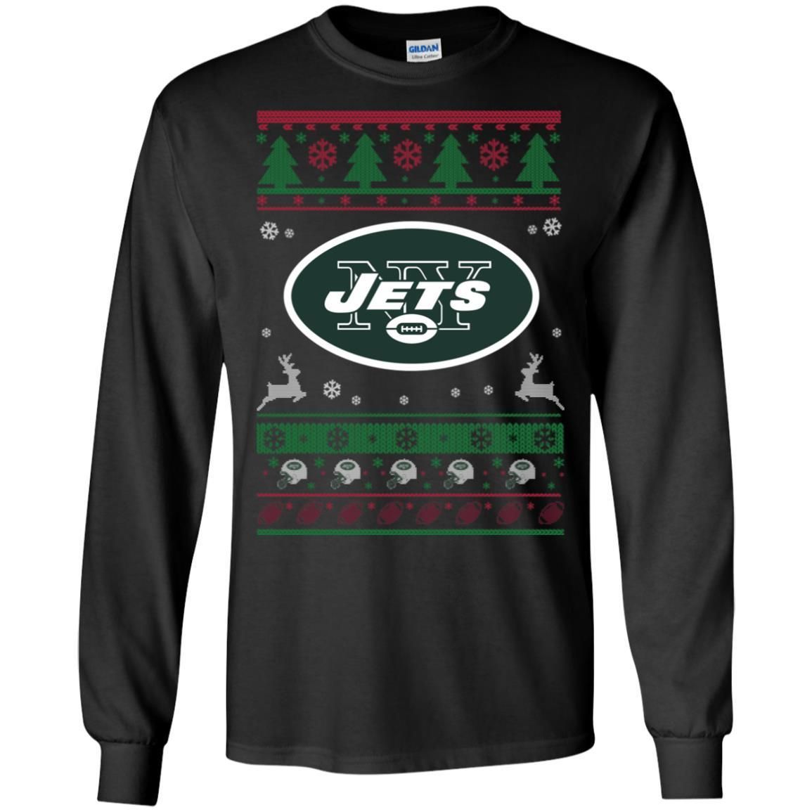 New York Jets Logo Football Teams Ugly Christmas Sweater Men Long Sleeve Shirt