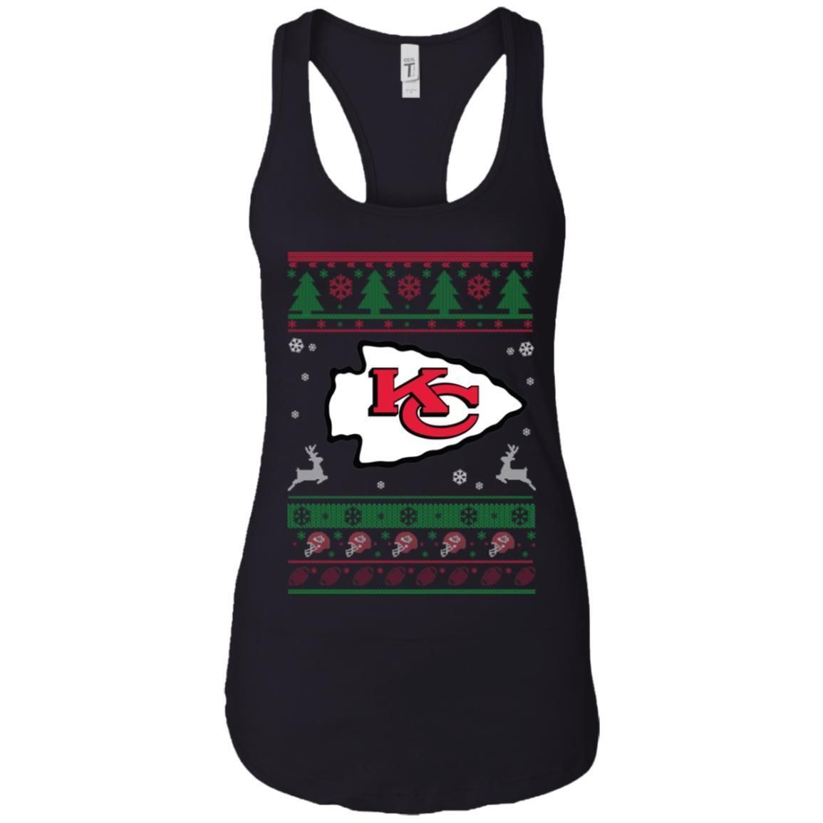 Kansas City Chiefs Logo Football Teams Ugly Christmas Sweater Women Tank