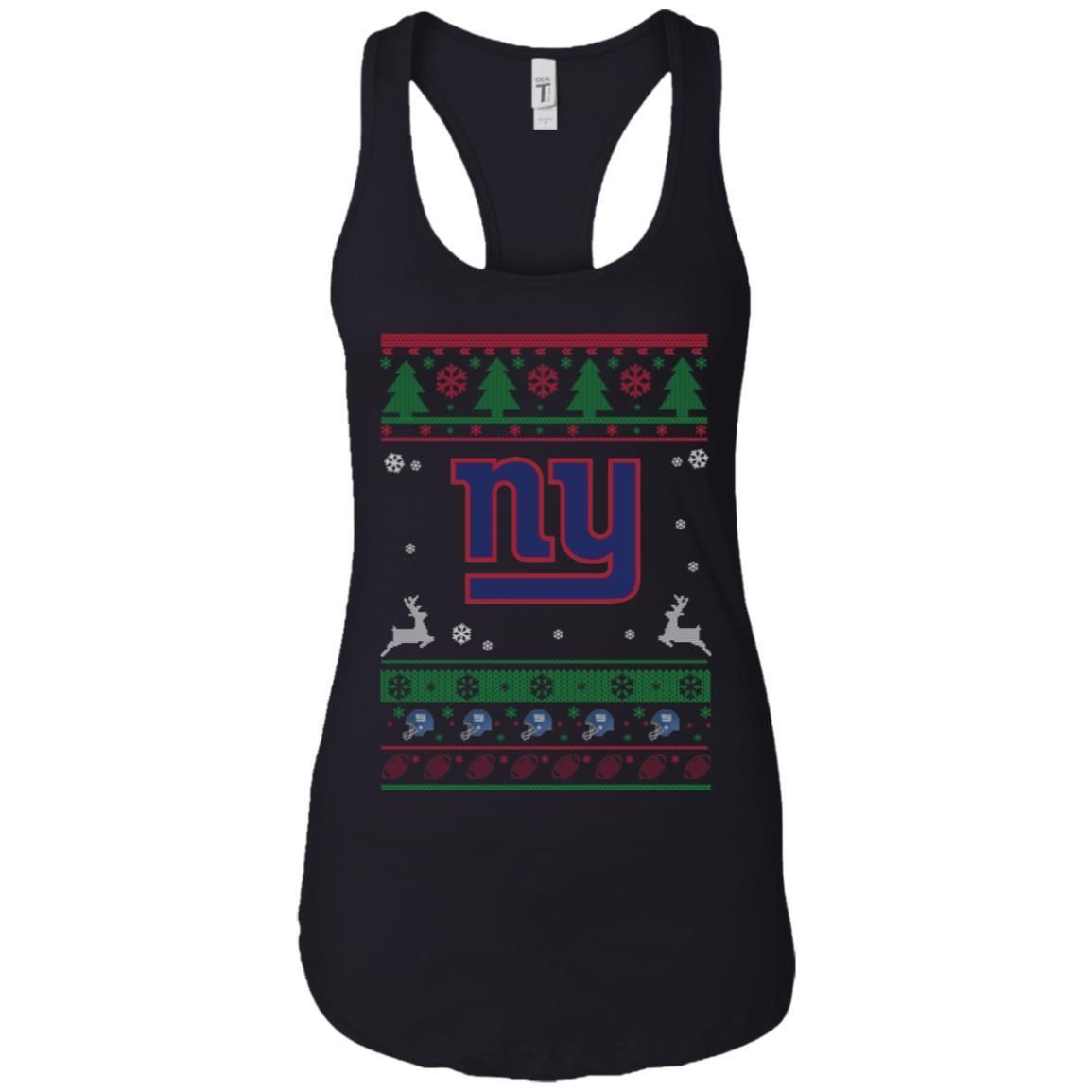 New York Giants Logo Football Teams Ugly Christmas Sweater Women Tank