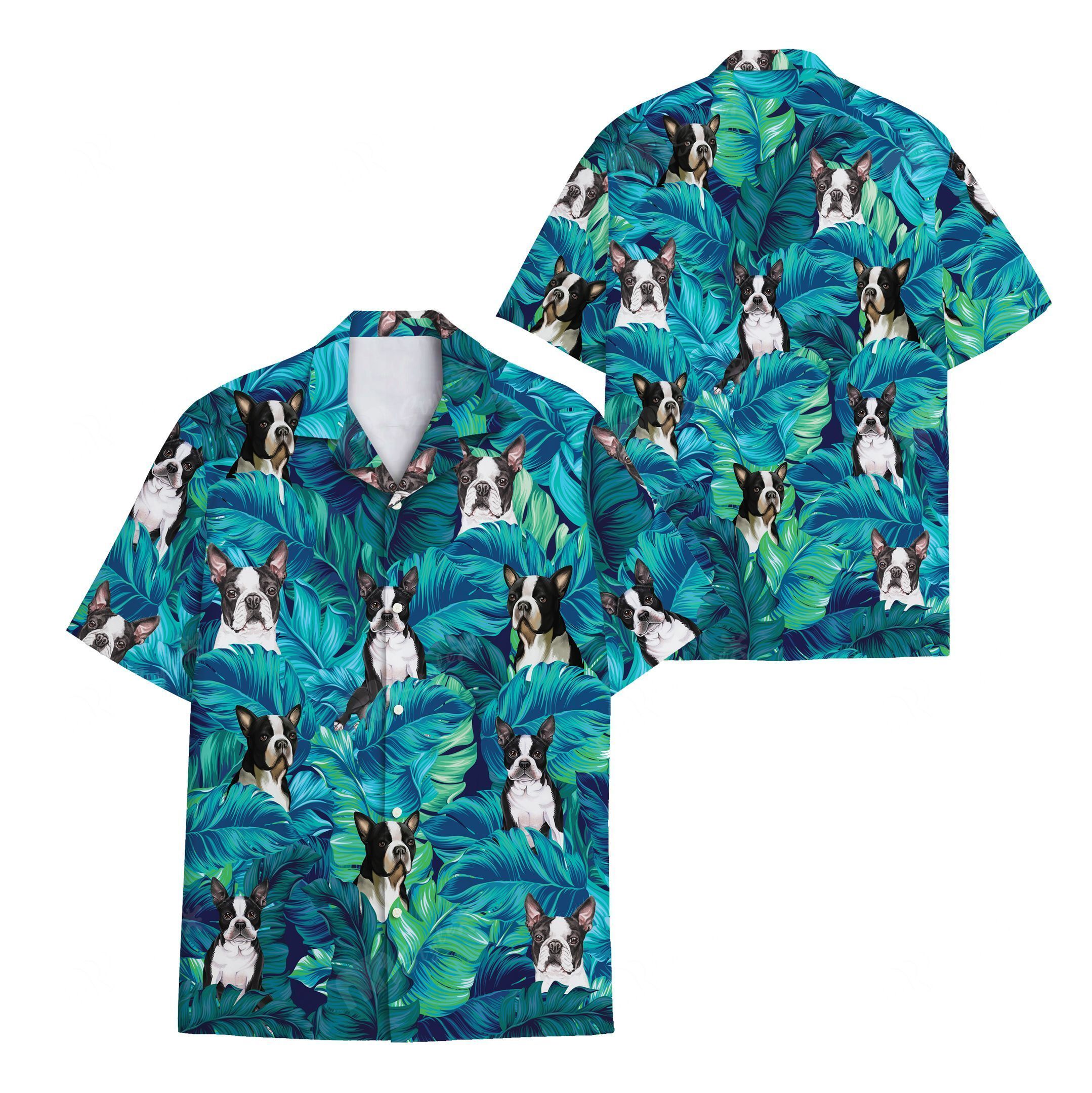 Hawaiian Shirt “Boston Terrier” Tropical