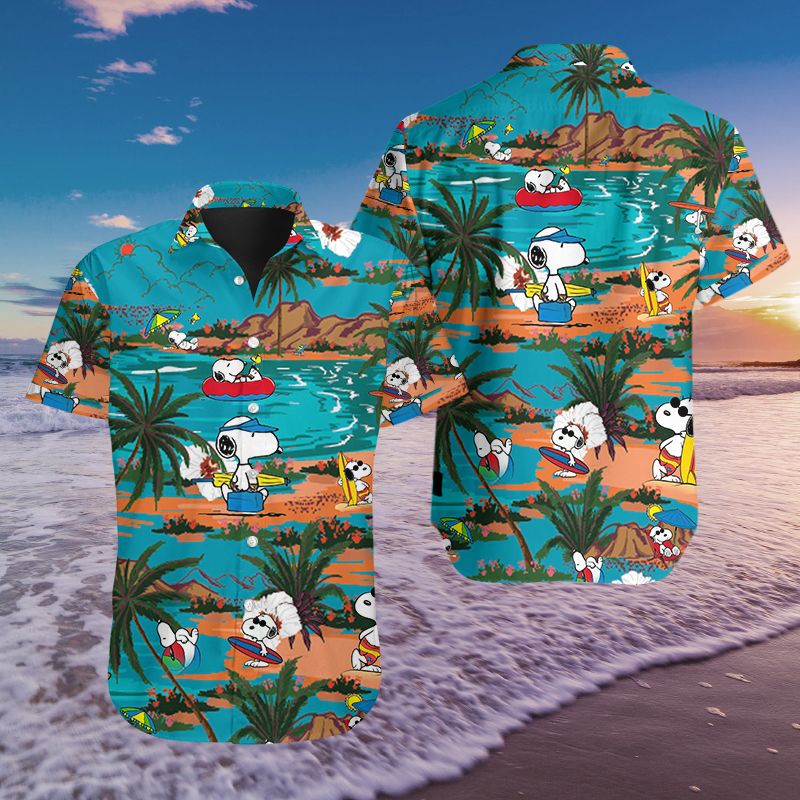 3D All Over Printed Snoopy VTH-NH HAWAIIAN Shirts Ver 3 (Turquoise)