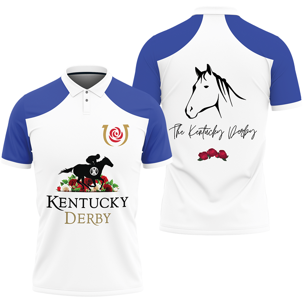 3D Printed Kentucky Derby NQP-HT Polo Shirt Ver 1 (Blue)